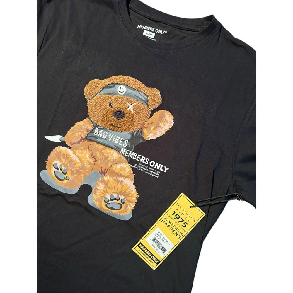 NWT Members Only Black Bear Graphic Tee